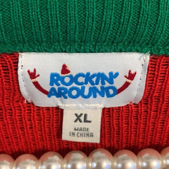 Rockin’ around ugly Christmas sweater naughty or nice size xl - Picture 4 of 6